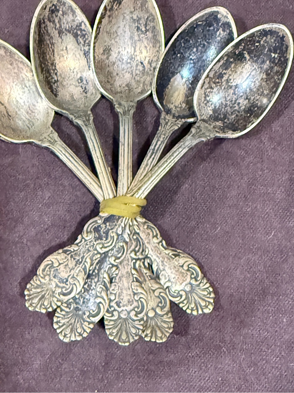 Ornate Vintage-Style Silver Dessert Spoons - Set of 6